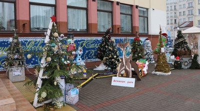 Более 20 декоративных новогодних скульптур установили в центре Могилева