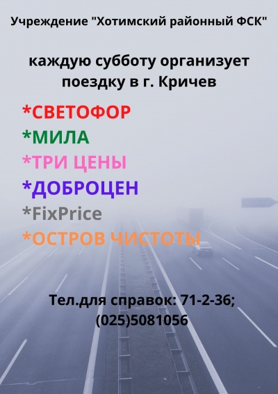 Поездки в г.Кричев