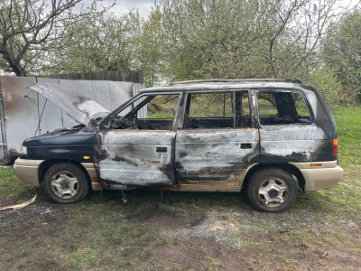Загорание автомобиля в д.Ольшов-1